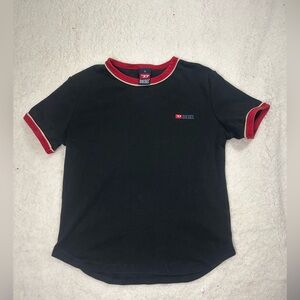 Vintage Diesel Black Tee with Red Accents